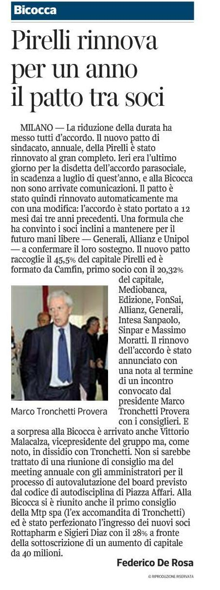 16/01/2013 Corriere della Sera -