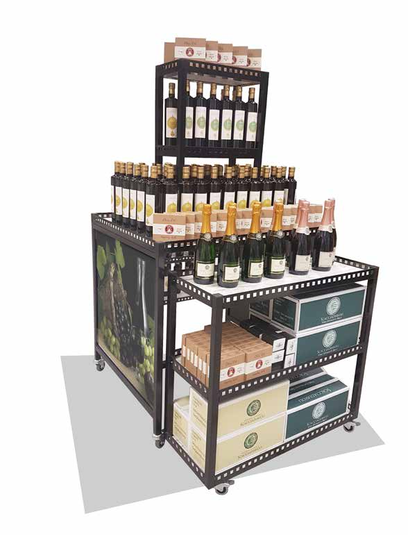 500 x 250 mm x 770 mm Square section  (shelf height optimized for bottles)