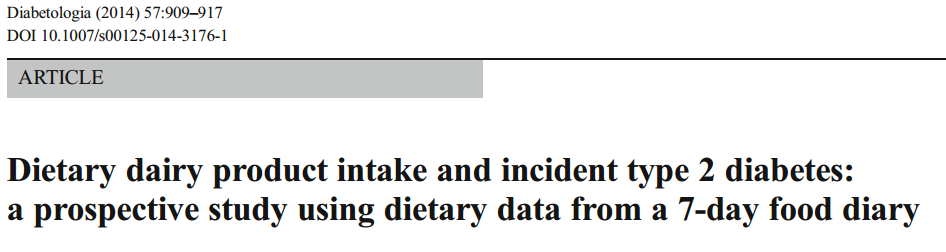 T2D. An inverse association was found between diabetes and low fat fermented dairy