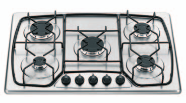 with non-slip feet - A Electronic ignition - AV Electronic ignition and safety valves - Optional glass cover CA 72 - Built-in plan C 1 AV