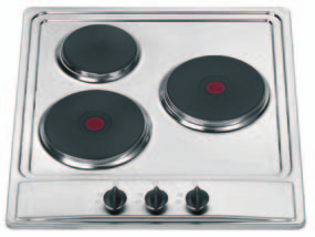 with knobs facing frontally or sideways - Optional glass cover TVC 45 - Built-in plan C 24 TH 38 AV AV inox stainless-steel TH 38 AV 50 45 TH 03 3 HOBS Piano cottura a 3 piastre elettriche - 2 ø 145