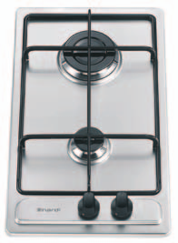 BH 20 AV Piano cottura a 2 fuochi gas - Griglia indeformabile - AV Accensione elettronica e valvole di sicurezza - Schema di incasso C 4 2 burner gas hob - Enamelled pan support - A