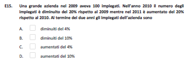 A La domanda è un classico sul significato di percentuale.