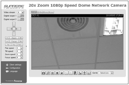 6 La videocamera è pronta all'uso 1. Si deve aprire una sessione del browser con la telecamera di rete. 2.