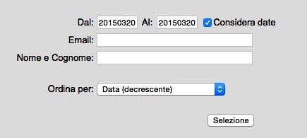 Con i campi Dal/Al è possibile restringere la ricerca in un determinato periodo temporale. Cliccando sul pulsante Registro Download Area Riservata si otterranno i risultati richiesti.