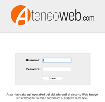 02 Il Pannello di controllo Entrare nel pannello di controllo del sito (login) Dall'indirizzo http://gest.ateneoweb.