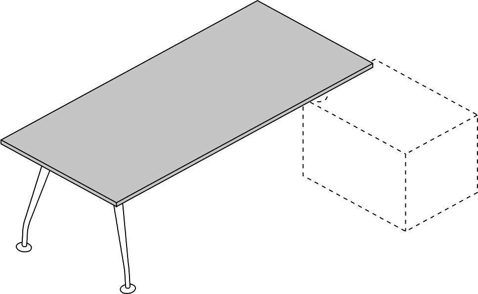 0,25 MT18VC Tavolo piano in vetro previsto per collegamento a destra e sinistra dei mobili di servizio Glass table top for connection of containers on the right or left 1029,00 cm.