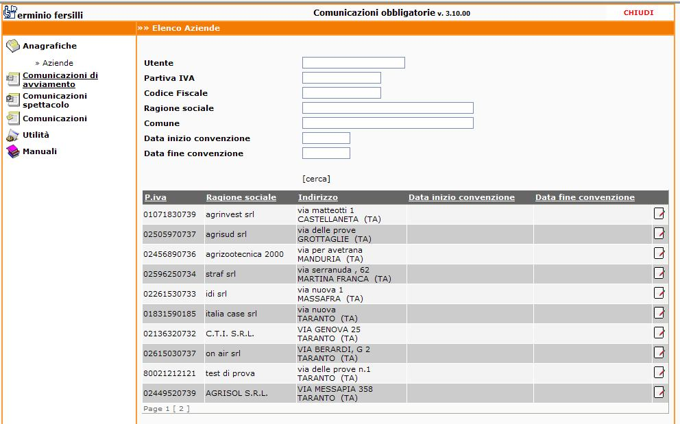 78. Fare clic su Anagrafiche 79. Fare clic su Aziende 80.