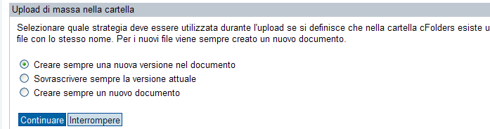 Utilizzare il menù di navigazione per ricercare i file da selezionare, inserire il flag o premere il pulsante