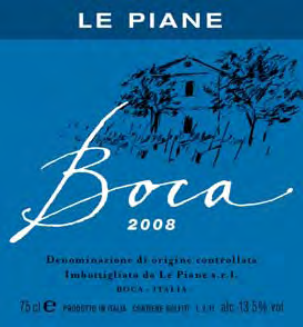 BOCA DOC BOCA DOC per disciplinare ha più tipologie di uve, il Re Nebbiolo (85%) che trova in questa zona la sua eccellenza.