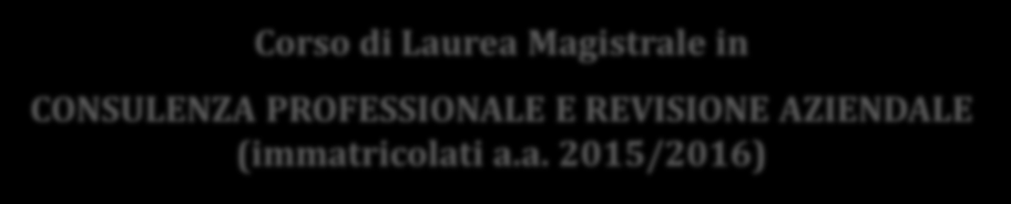 Magistrale dovranno: 1. aver conseguito la laurea triennale nella classe L18 Scienza dell economia e della gestione aziendale o nella classe L33- Scienze economiche; 2.