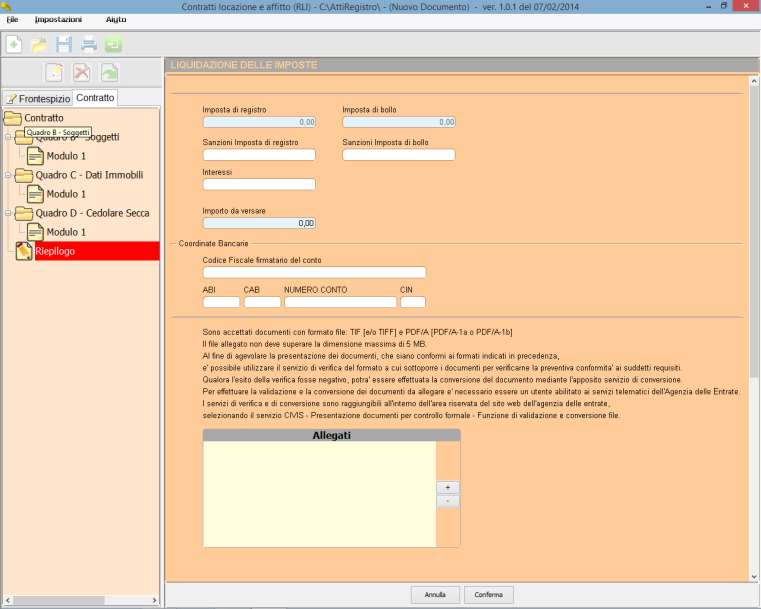 GUIDA RLI CLICCARE SU «RIEPILOGO» PER VERIFICARE LE IMPOSTE, INSERIRE EVENTUALI SANZIONI ED INTERESSI, IN