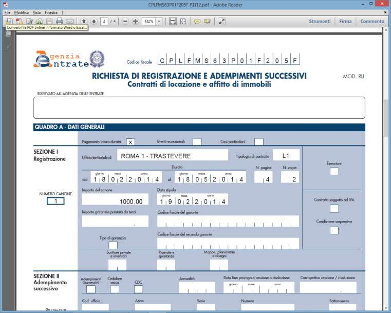 GUIDA RLI CLICCARE SUL PULSANTE A FORMA DI