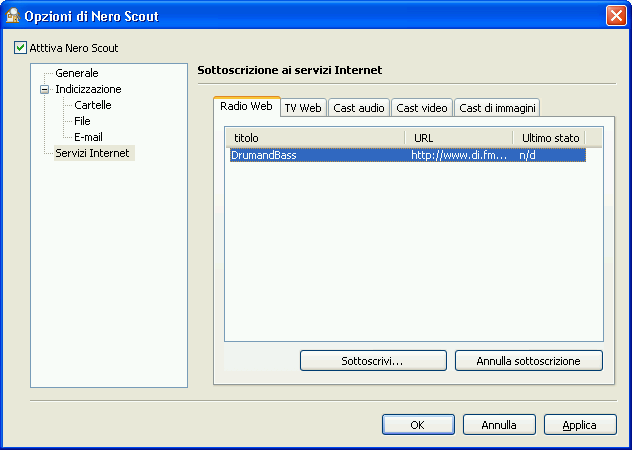 Attivazione e configurazione di Nero Scout 2.