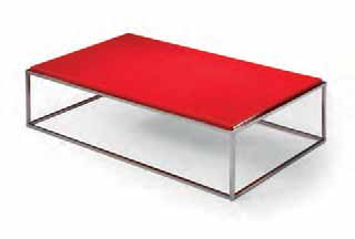 Coffee table series structure made of polished stainless-steel,
