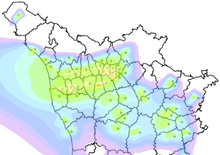 µg/m 3 come media annuale per le emissioni dei 55 impianti distribuiti con tecnologia