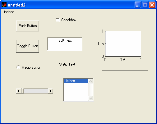 Gli oggetti (guicontrol) che possono essere inseriti in una GUI sono raccolti nella palette.