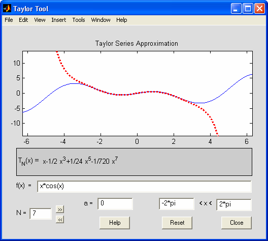 Taylor Il toolbox Symbolic mette a disposizione un interfaccia grafica per