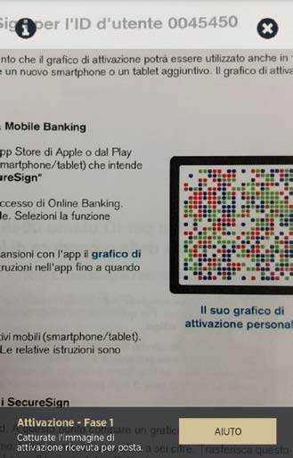 04 Con l app SecureSign scansionate il «grafi co di attivazione