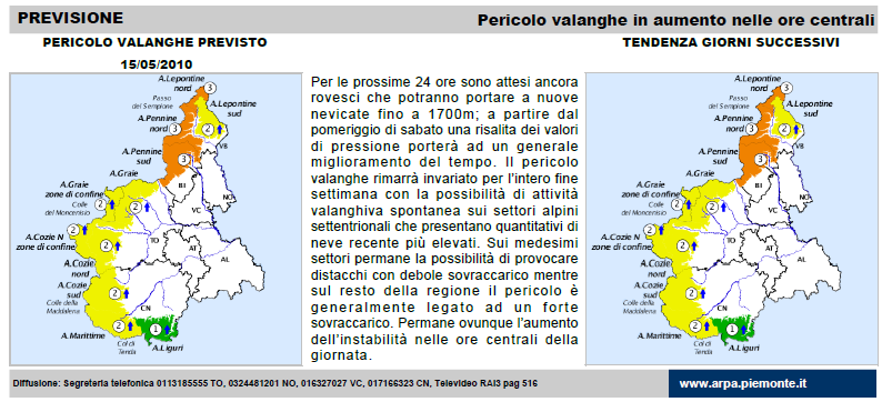 neve & valanghe 55 bollettino