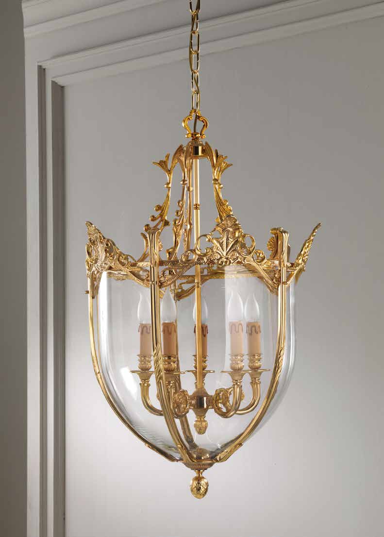 LAMPADARI / CHANDELIERS PAG. 14 MER 827 cm. Ø 54 x h. 85 (senza catena / without chain) 5x max 40W E14 230V PAG.