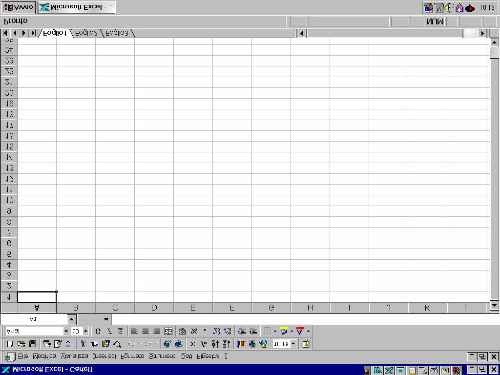 2) Microsoft Excel Il software Microsoft Excel (figura 8) permette di realizzare delle tabelle, in genere con valori numerici, da elaborare con funzioni matematiche e/o statistiche fornite dal