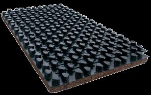 PANNELLO NEST SUGHERO Pannello per la realizzazione di sistemi radianti a pavimento in sughero bruno autoespanso, incollato a una pellicola pst termoformata di spessore 0,8 mm, con sottosquadra per