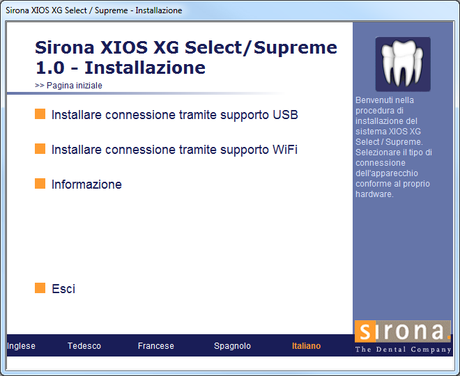 Sirona Dental Systems GmbH Manuale per l'utente Plugin SIDEXIS per XIOS XG 2 Installazione 2.2 Installazione del plugin per il collegamento WiFi dell'apparecchio 2.