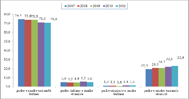 Focus - I nuovi cittadini stranieri: gli aspetti significativi dei nati nel 2011.