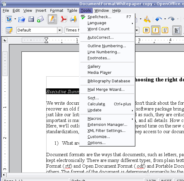Programma del corso (3/6) Elaborazione di testi Introduzione all'applicazione OpenOffice Writer Aspetti fondamentali: