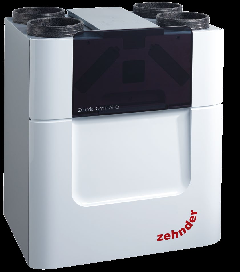 La nuova generazione di apparecchi di ventilazione comfort Zehnder ComfoAir Q si compone di tre diverse potenze (350 m 3 /h con 200 Pa, 450 m 3 /h con 200 Pa e fino a 600 m 3 /h con 200 Pa).