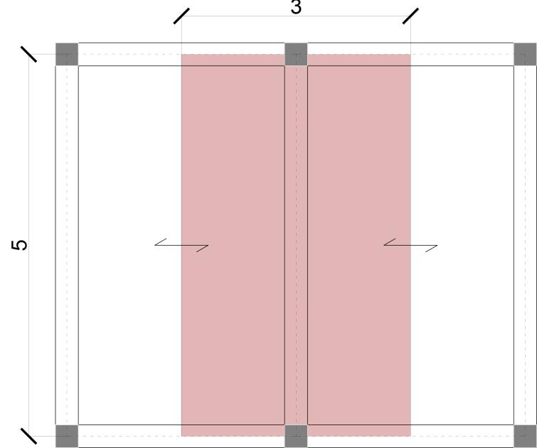 mentre nella FIG.04 possiamo osservare una pianta di carpenteria di un solaio in cemento armato, avente travi e pilastri con sezioni rettangolari per i primi e quadrate per i secondi. FIG.03 FIG.