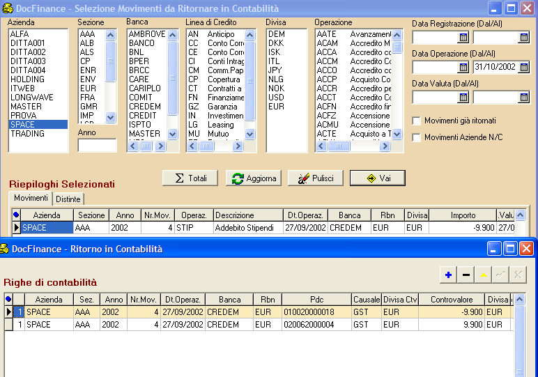 La scrittura in automatico della Prima Nota Docfinance grazie all integrazione con il gestionale (prepara un file per il