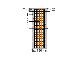 CARATTERISTICHE TERMICHE E IGROMETRICHE DEI COMPONENTI OPACHI Codice Struttura: Descrizione Struttura: MR.0003 Parete per divisori interni realizzata con mattone singolo da 8cm. N.