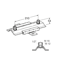 Questa slitta è particolarmente adatta per il fissaggio trasversale di tubi a profilato, a trave portante stretta, ma anche a parete (in muratura o in cemento), nonché a soffitto o su pavimento.