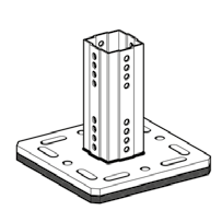 290 Piastra U-UB F80 per U-Bolt Piastra isolante e fono assorbente in plastica utilizzata in combinazione con sostegni UB F80. : Temperatura d impiego: da -20 fino a +130 C.