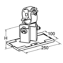 Temperatura d impiego: da - 20 fino a + 130 C (sulla piastra di scorrimento). Certificazioni Certificato di qualità TUV-Rheinland nr.102793 Materiale: acciaio zincato a caldo HCP.