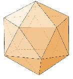 Capsìde a simmetria icosaedrica Costituito da due tipi di capsomero (pentone, esone =