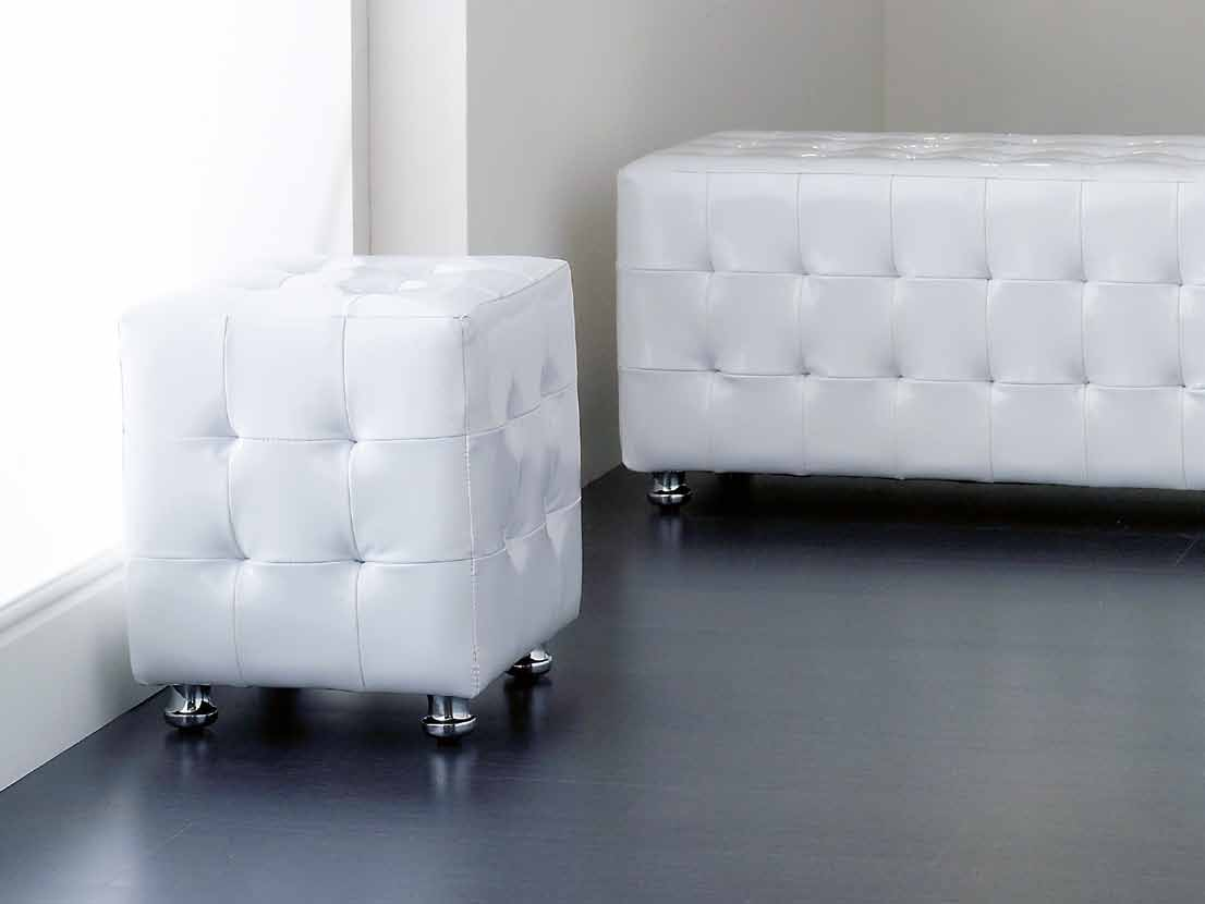 386 HOME 57027 pouf quadro capitonné bianco skin cm