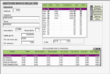 Esempio: in fase di registrazione di una nuova assenza per ferie viene controllata la situazione al momento (spettanti, pregresse, godute) evidenziando subito se il limite è stato superato o meno.