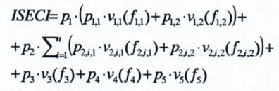 La seguente formula riassume il calcolo dell ISECI.