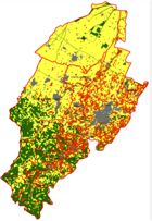 L uso del suolo (dati RER, 2003) confini comunali urbano colture a seminativo seminativi in aree non irrigue e in aree irrigue, aree prevalentemente occupate da colture agrarie sebbene con presenza