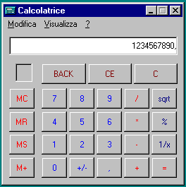 per la introduzione dei dati e dei comandi