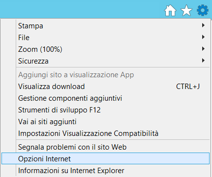 Impostazione parametri IE 11 S4NET Utilizzando il browser Internet Explorer è