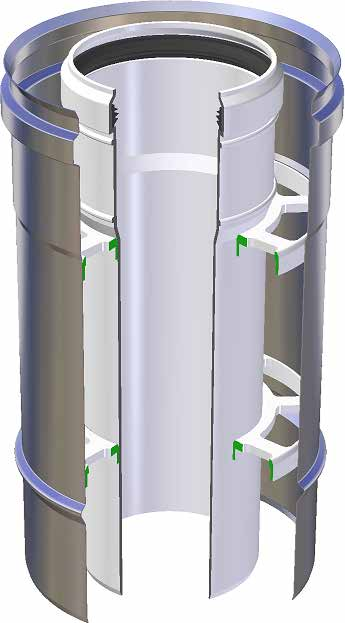 16 0476 Sistema K Plastikoax coassiale inox-pps escrizione È un prodotto in doppiaparete costituito da due tubi coassiali, quello interno in PPs rigido con guarnizione in EPM, quello esterno in