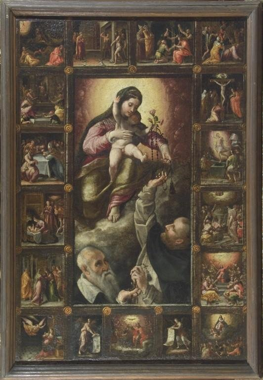 La Madonna del Rosario tra San Domenico e committente, Prospero
