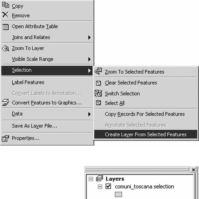 exp (click su Save) e caricata se necessario (click su Load) Creare un nuovo layer utilizzando il risultato di una query Quando un oggetto, o una serie di oggetti, è stato selezionato può essere