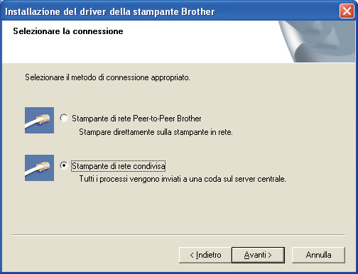 e Rete cablata Quando viene visualizzata la finestra del Contratto di licenza, fare clic su Sì per accettare il Contratto di licenza. h Fare clic su Fine.