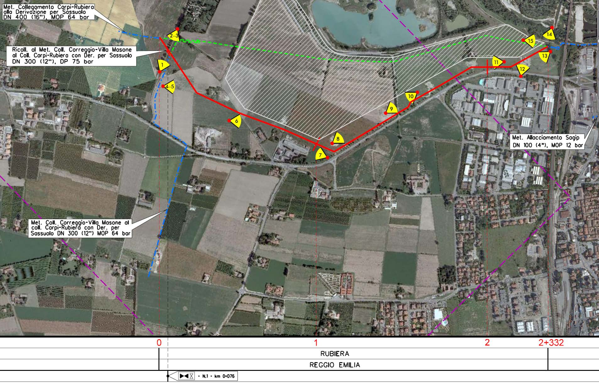 Aereofotometria del tracciato LEGENDA GASDOTTI IN ESERCIZIO GASDOTTO IN PROGETTO Variante al Met. Coll.