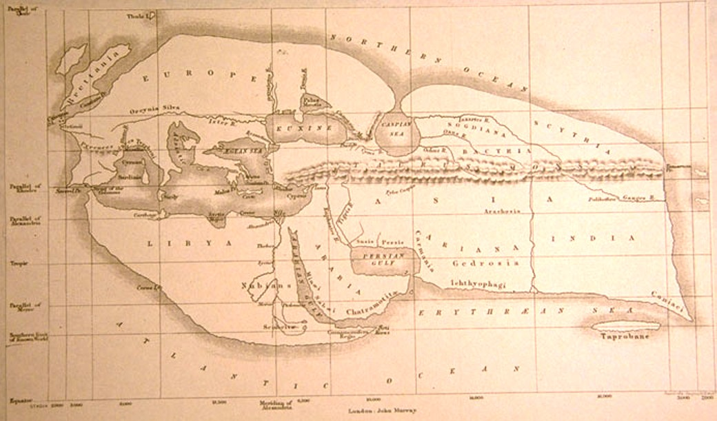 La cartografia nell antichità classica Ricostruzione della carta di Dicearco